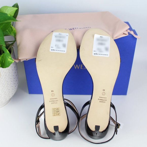 New Stuart Weitzman Kassidy Black Leather Heeled Sandal | Chic & Timeless - Picture 13 of 15
